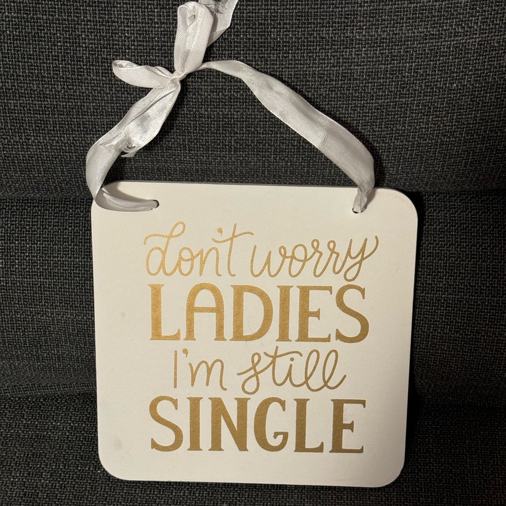 Ring bearer sign 
Ladies I’m single
